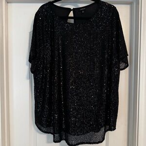 Torrid Black Sequin Blouse